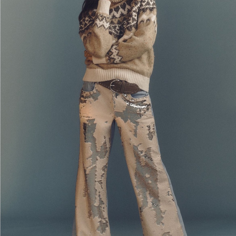 Pilcro Stylish sequins Jeans with Blue